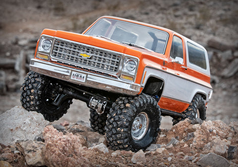 TRX-4® Scale and Trail™ Crawler with 1979 Chevrolet Blazer Body: 1/10 Scale 4WD Electric Truck. Ready-to-Drive® with TQi Traxxas Link™ Enabled 2.4GHz Radio System, XL-5 HV ESC (fwd/rev), and Titan® 550 motor.