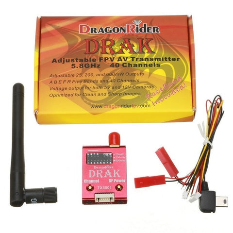 Dragon Rider DRAK 5.8G 40 Channel Adjustable FPV VideoTransmitter QuadCopter Ets Hobby Shop - chromewheelsimulators.com