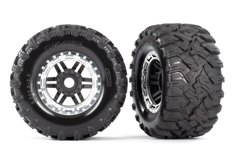 Maxx 2.8" Black & Chrome Wheels & Maxx MT Tires (2)