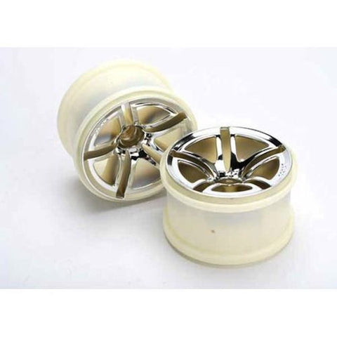 Traxxas Front Twin Spoke Wheels 2.8 Chrome Jato ETS Hobby Shop - chromewheelsimulators.com