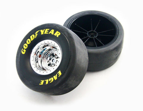 Traxxas Tires/Wheels Assembled/Glued Rear ETS Hobby Shop - chromewheelsimulators.com