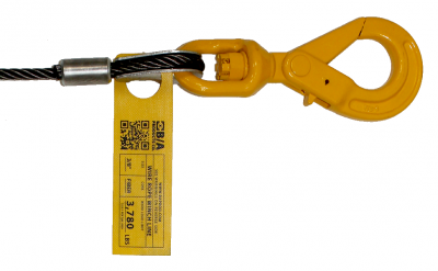 3/8 Wire Rope, Alloy Self-Locking Swivel Hook – Fiber Core