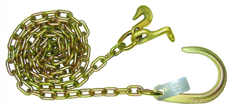 5/16" 8' CHAIN WITH 8" J HOOK ON ONE END; GRAB & T HOOKS ON THE OTHER END - chromewheelsimulators.com