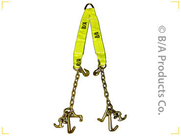 Adjustable V-Strap with Hook Cluster Chain Leg Ends - chromewheelsimulators.com