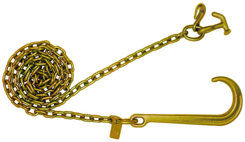 5/16' Chain with Classic Style 15"J-Hook, COMBO END:10'L - chromewheelsimulators.com