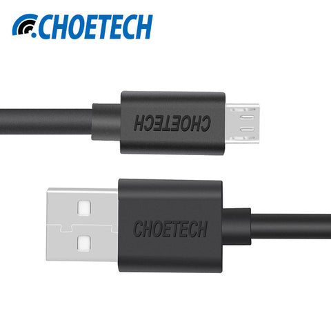 [Original Micro USB Cable]CHOETECH 5V 2.4A Micro USB 2.0 Charging Data Cable Length 3.3ft/1.0m for Smartphones and Tablets-Black - chromewheelsimulators.com